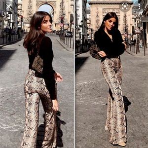 Zara Snake Print flare pants